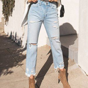 Super High Rise Distressed Raw